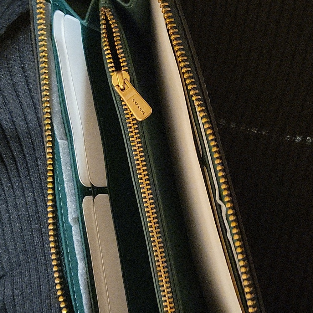Coach Turquoise Zip-Around Wallet - Picture 3 of 3